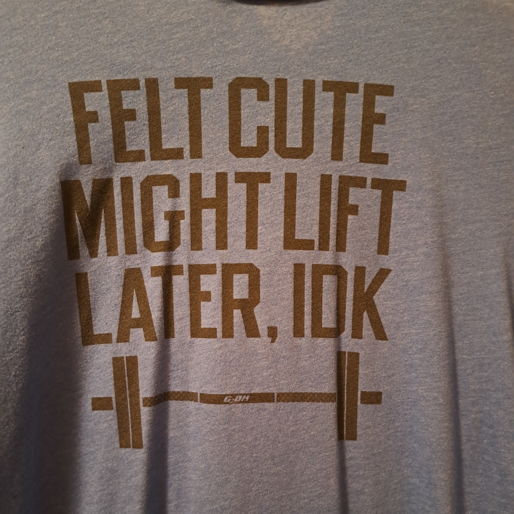 Casual Blue Tee with Fun Black Text